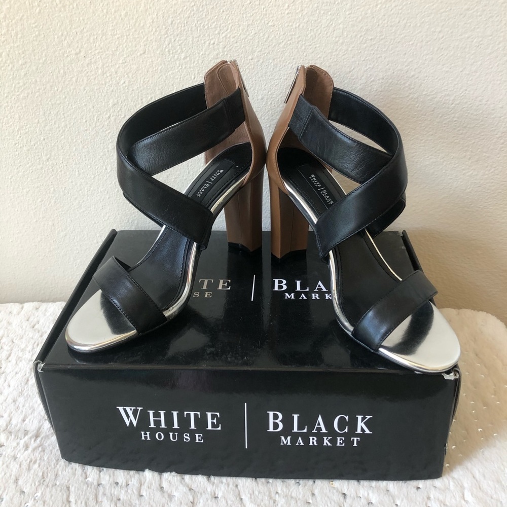 WHITE BLACK MELODIE HEELS